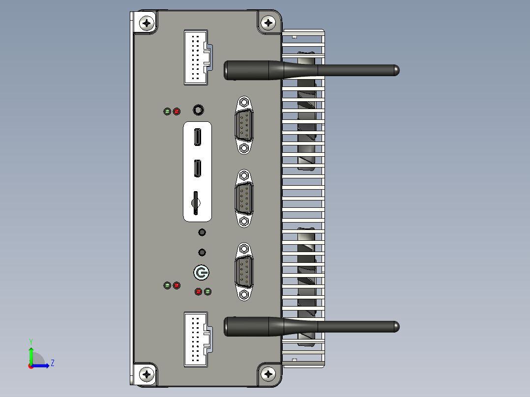 工控机电脑控制器左视图