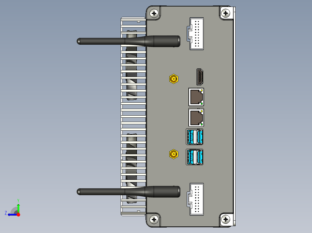 工控机电脑控制器右视图