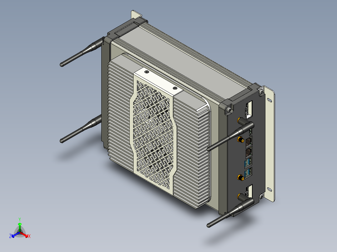 工控机电脑控制器正等轴测图