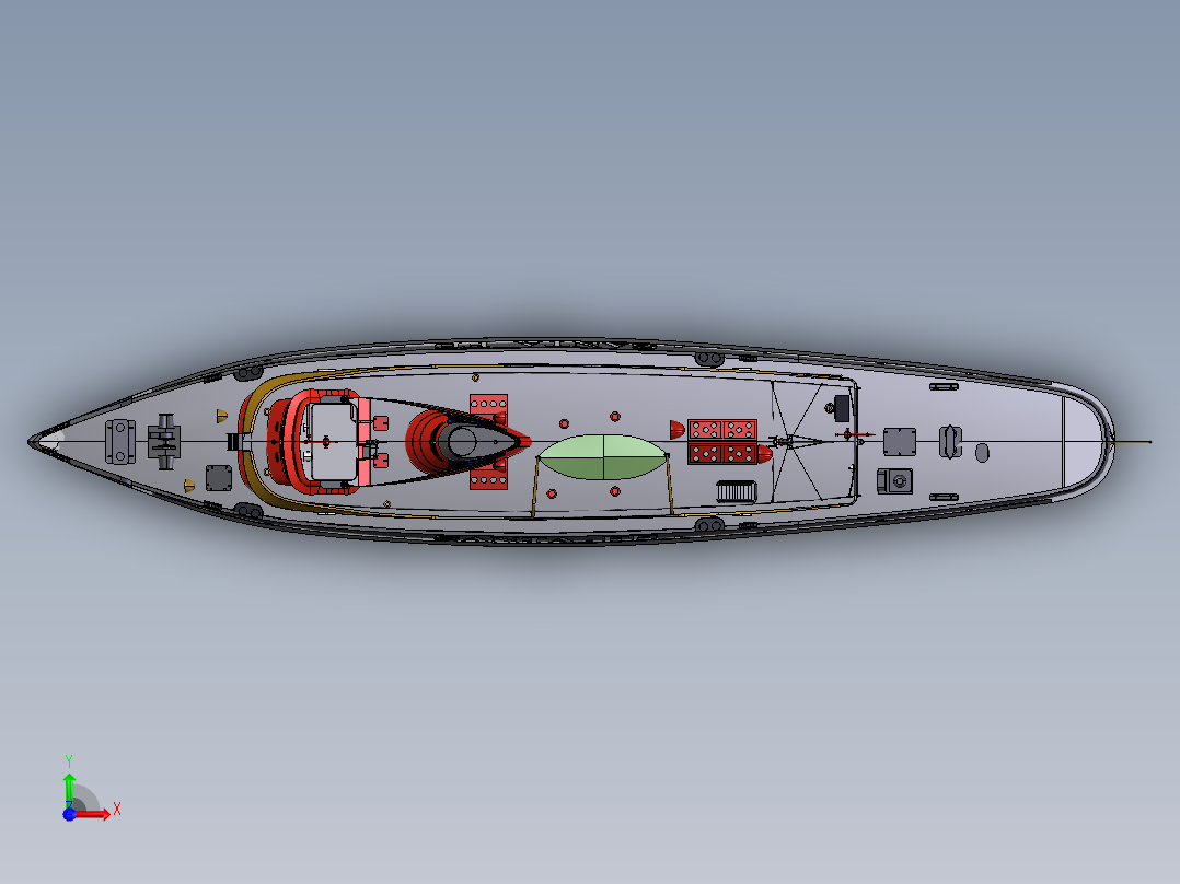 大货船  STP前视图