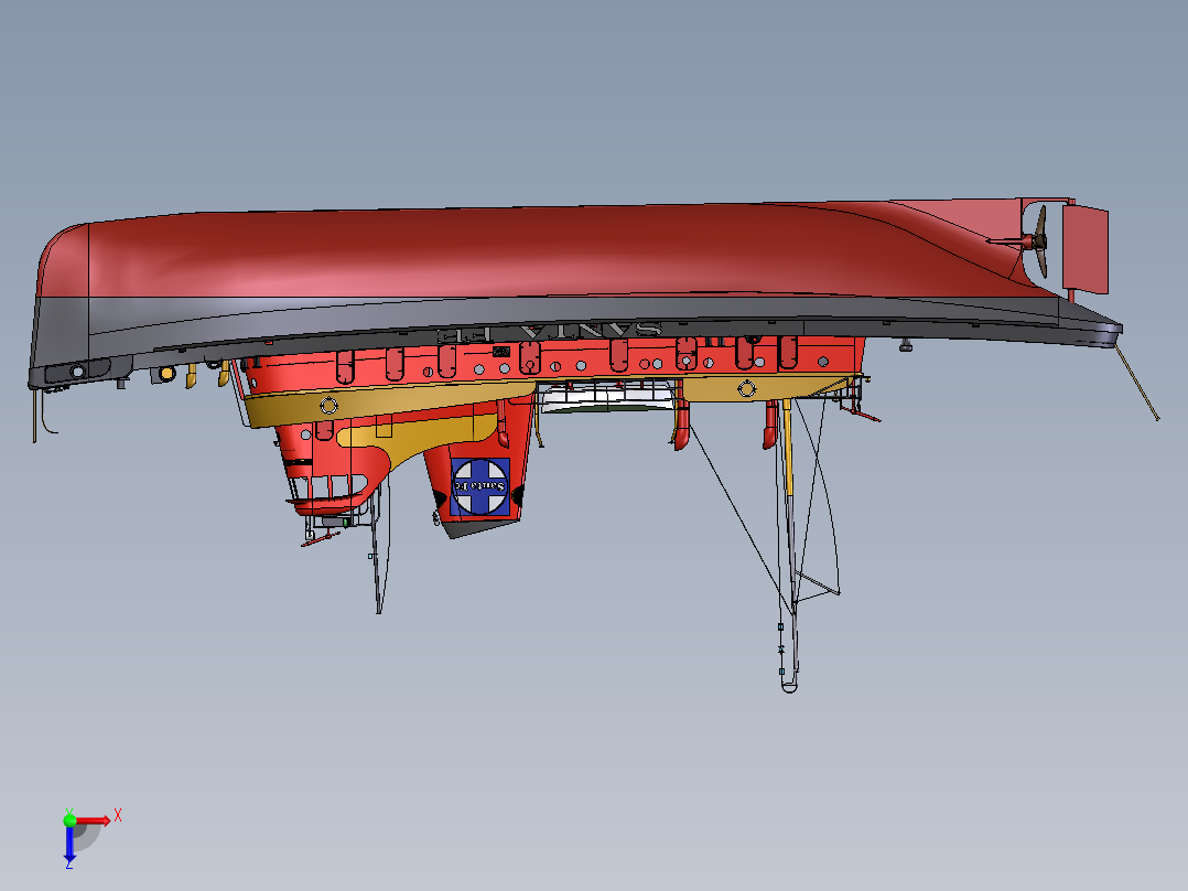 大货船  STP俯视图