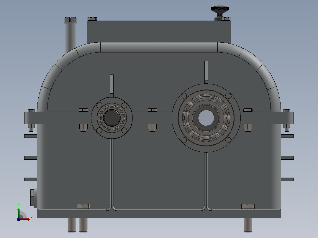 两级回复变速箱前视图