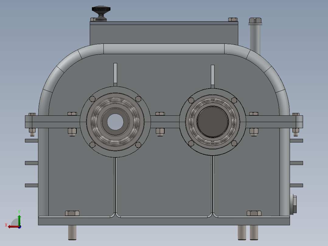 两级回复变速箱后视图