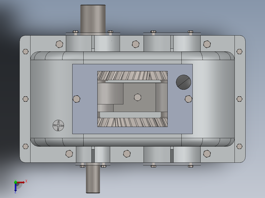 两级回复变速箱俯视图