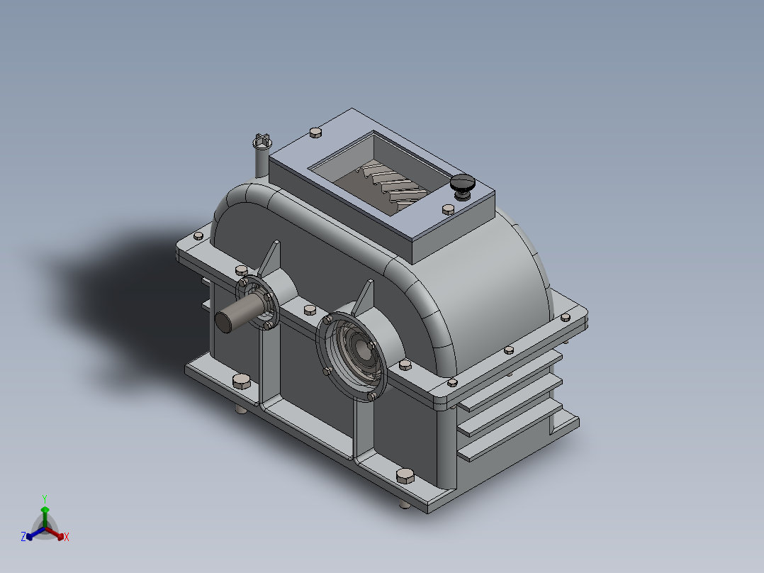 两级回复变速箱正等轴测图