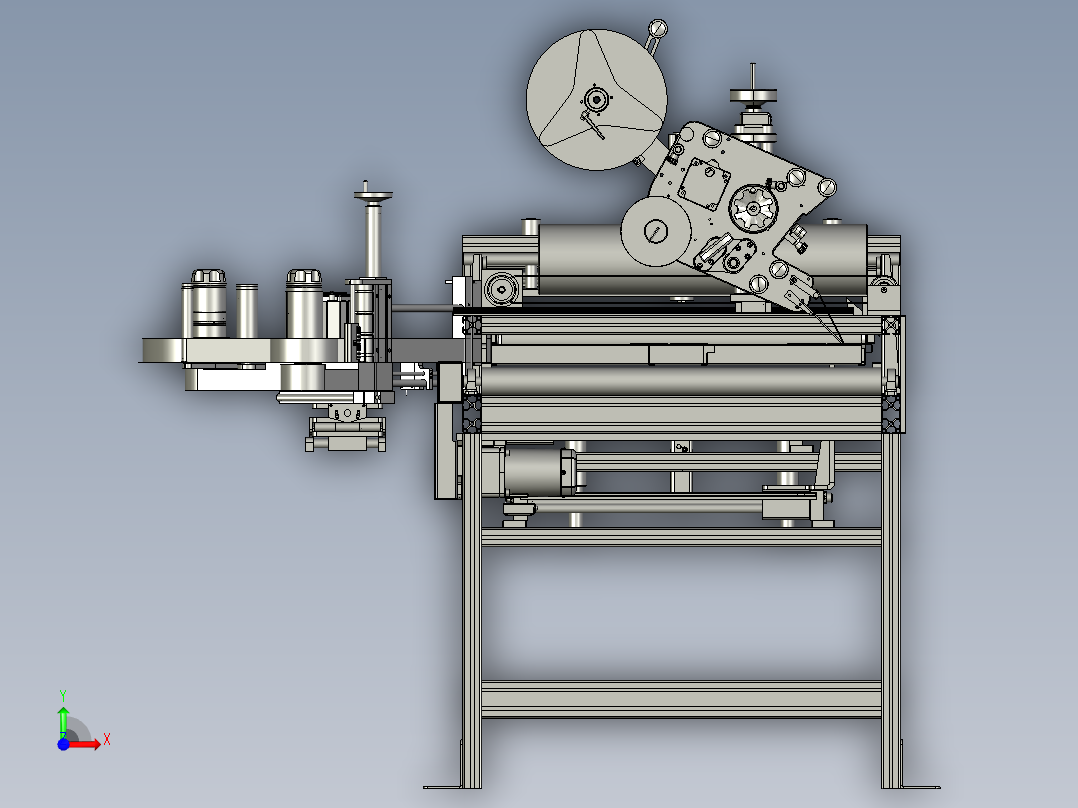 标签粘贴单元前视图