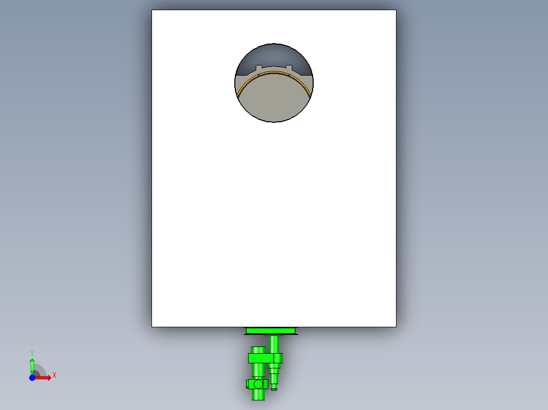 附壁式铸铁镶铜闸门DN1600前视图