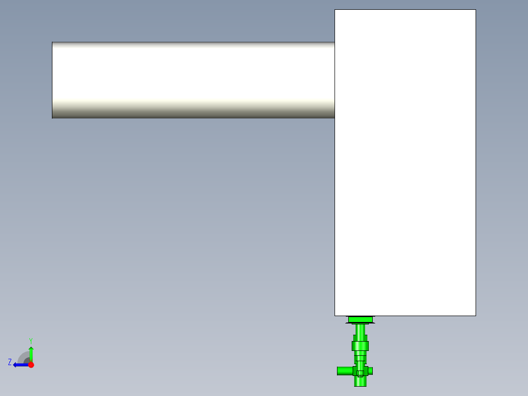 附壁式铸铁镶铜闸门DN1600右视图