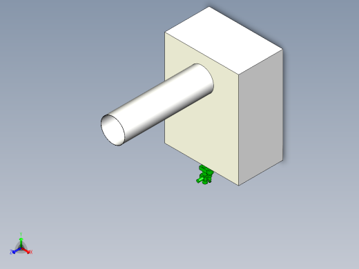 附壁式铸铁镶铜闸门DN1600正等轴测缩略图