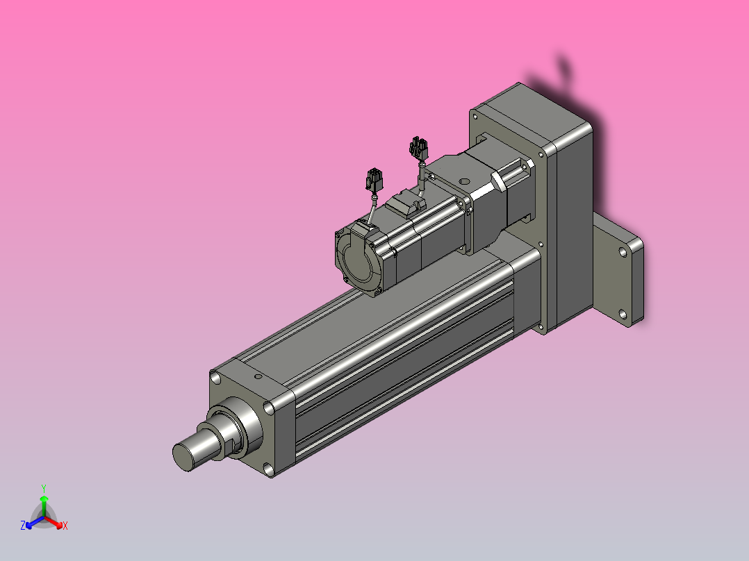 轻载电动缸TPA-ESR100-3210C-L200-MR-FB-W-P75-JX-C3正等轴测图