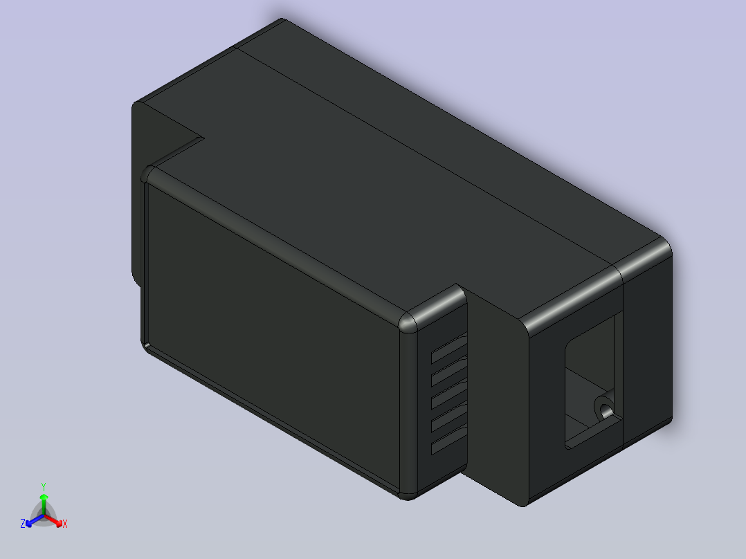 A0004824-AK-DR-79塑料DIN导轨外壳 工业控制外壳正等轴测图