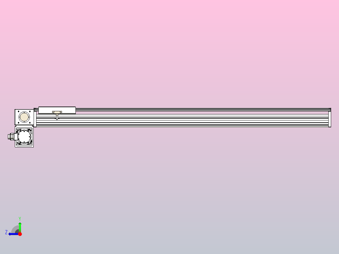 皮带直线轴半封闭可选导轨TPA-HNB-220D-176-L1450-LP-Y-P1K-N3右视图