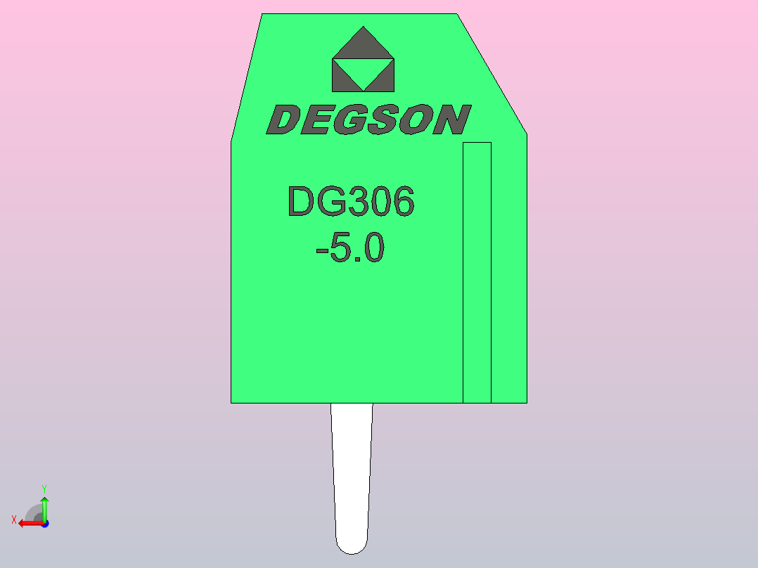 12针DG306 5绿色间距5毫米后视图