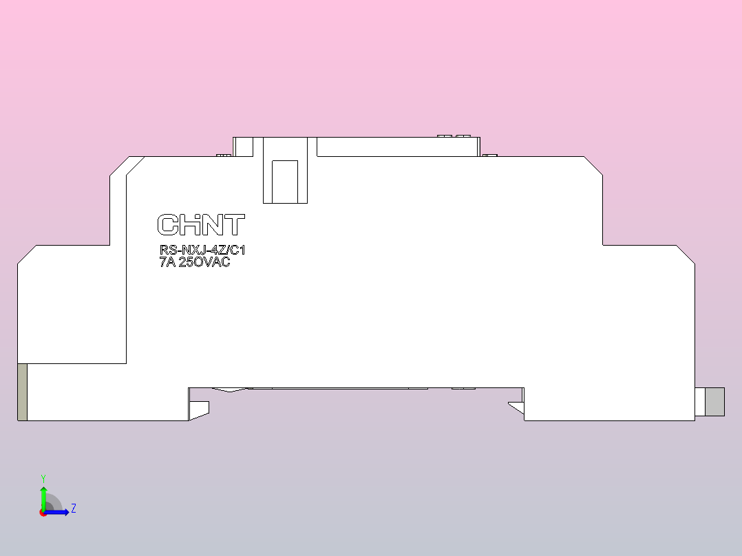 42种正泰继电器3D模型左视图