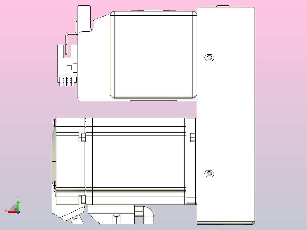 皮带直线轴半封闭可选导轨TPA-HNB-105D-90-L950-RP-Y-P20-N3后视图