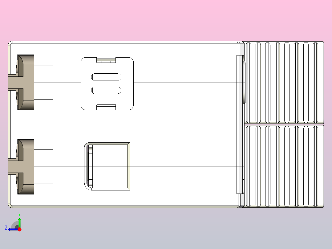 NU5-II 20-40-65 1P&amp;N电涌保护器三维模型202405右视图