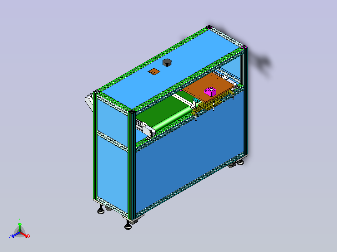 非标皮带输送机接料3D图主视图