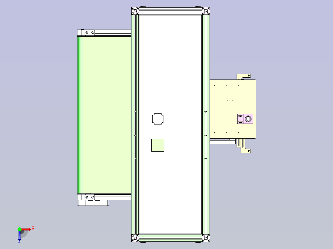非标皮带输送机接料3D图俯视图