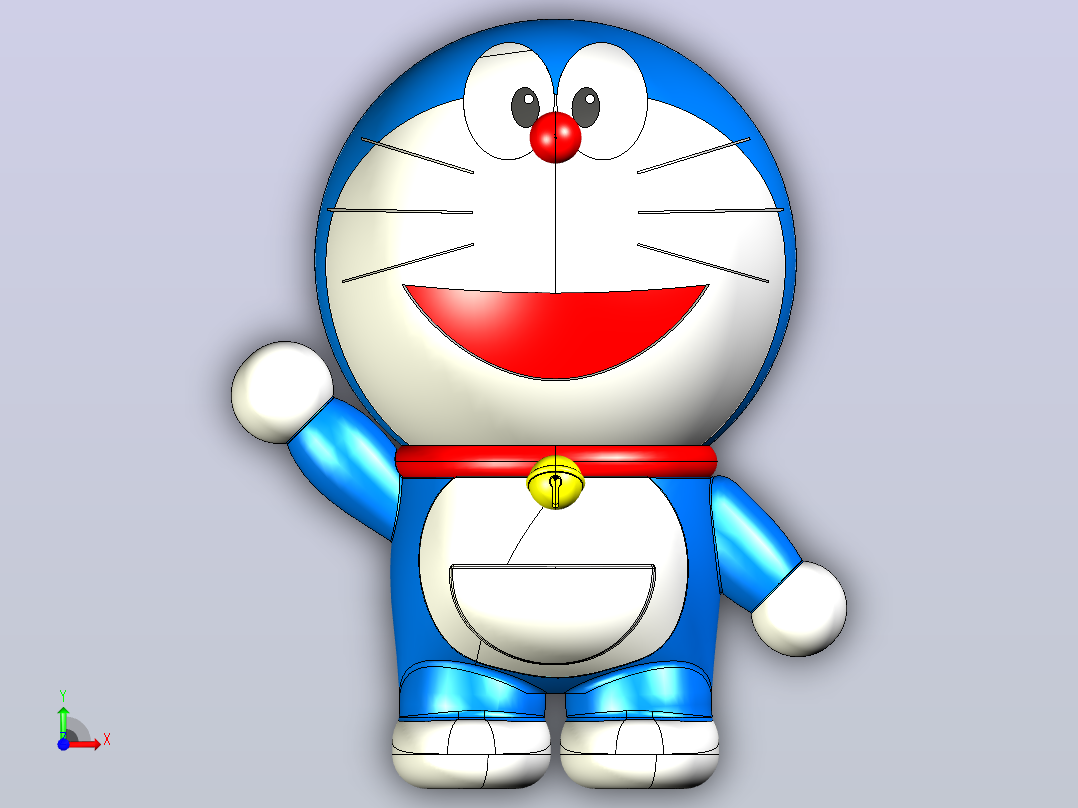 哆啦A梦 3D模型前视图