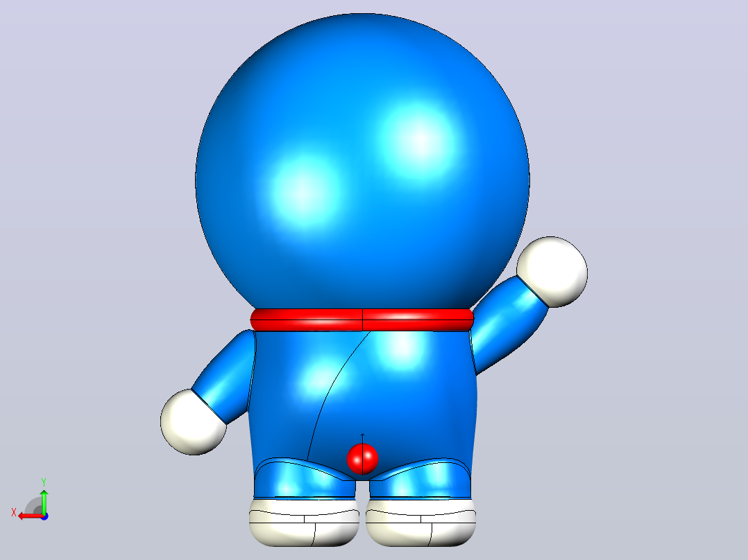 哆啦A梦 3D模型后视图