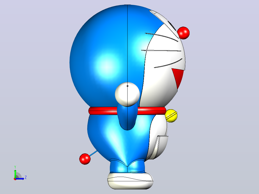哆啦A梦 3D模型左视图