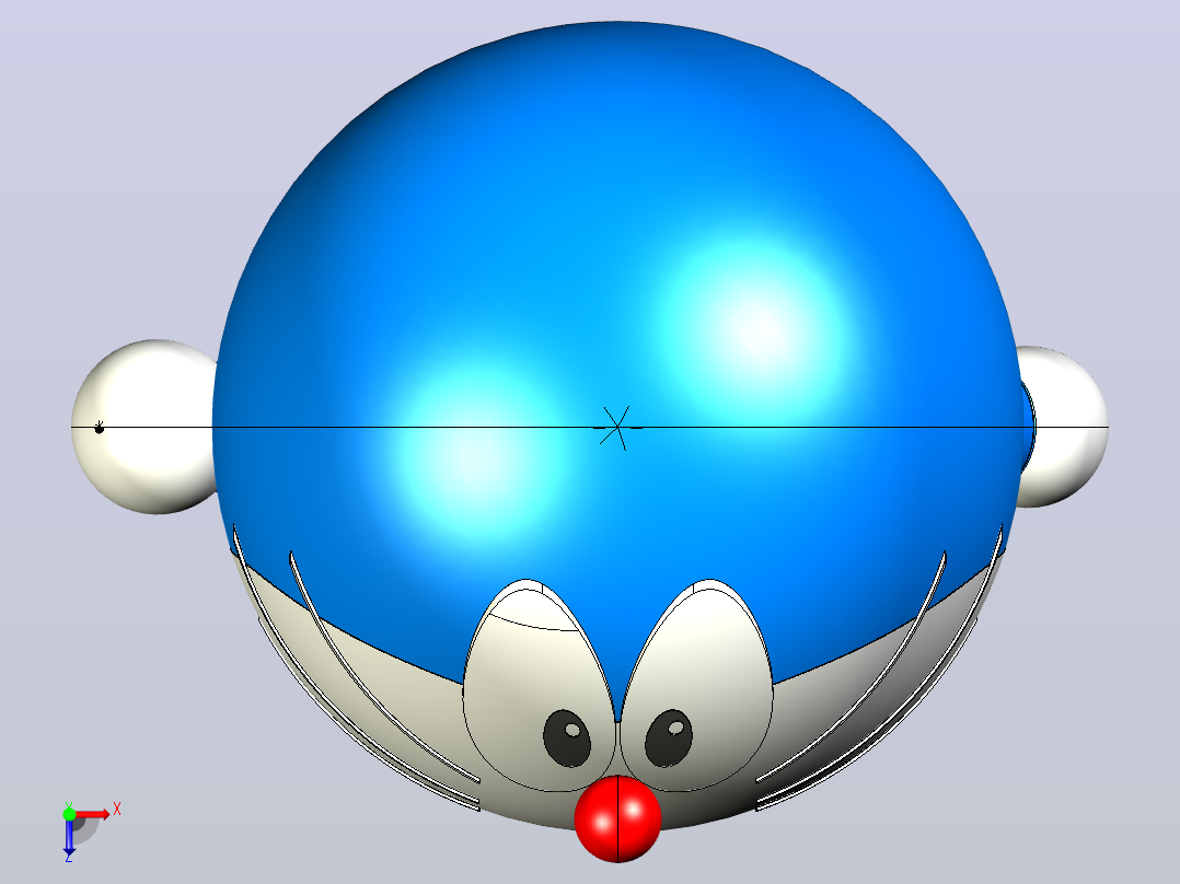 哆啦A梦 3D模型俯视图