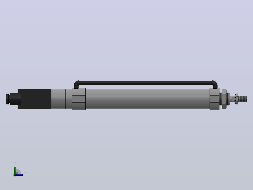 10Y-2V系列无给油润滑气缸(带阀型)[10Y-2VSD32N200A8-SD]左视图