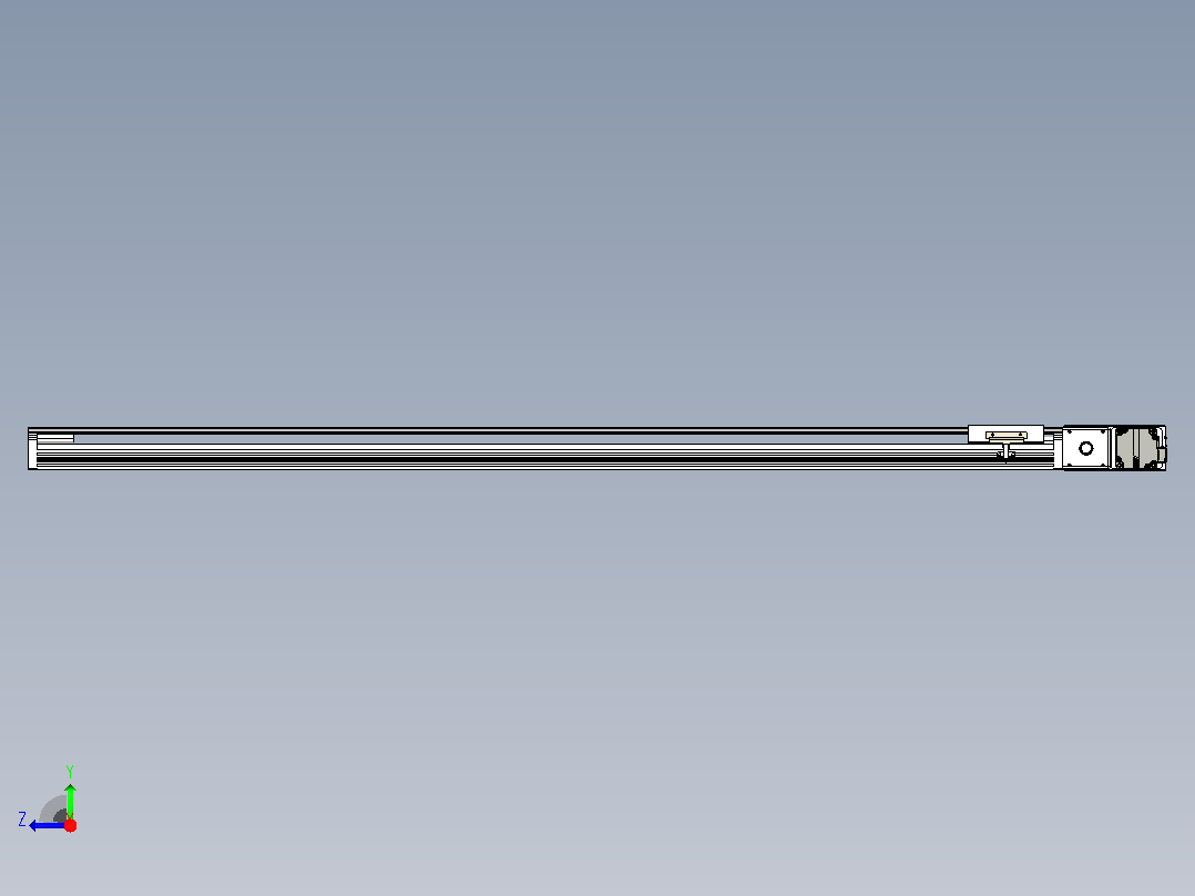 皮带直线轴半封闭可选导轨TPA-HNB-105D-90-L1300-MR-C-P20-N3右视图
