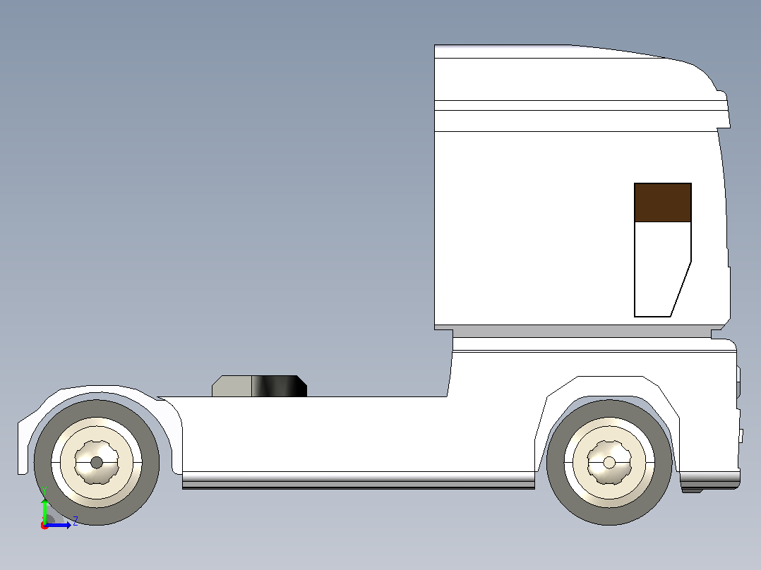 SOLIDWORKS 制造的卡车左视图