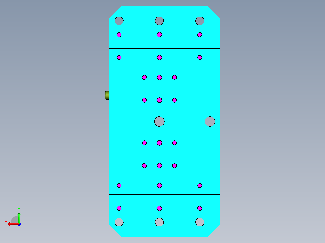 卧式加工中心夹具后视图