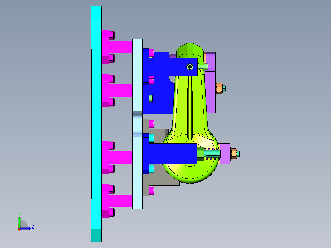 卧式加工中心夹具左视图