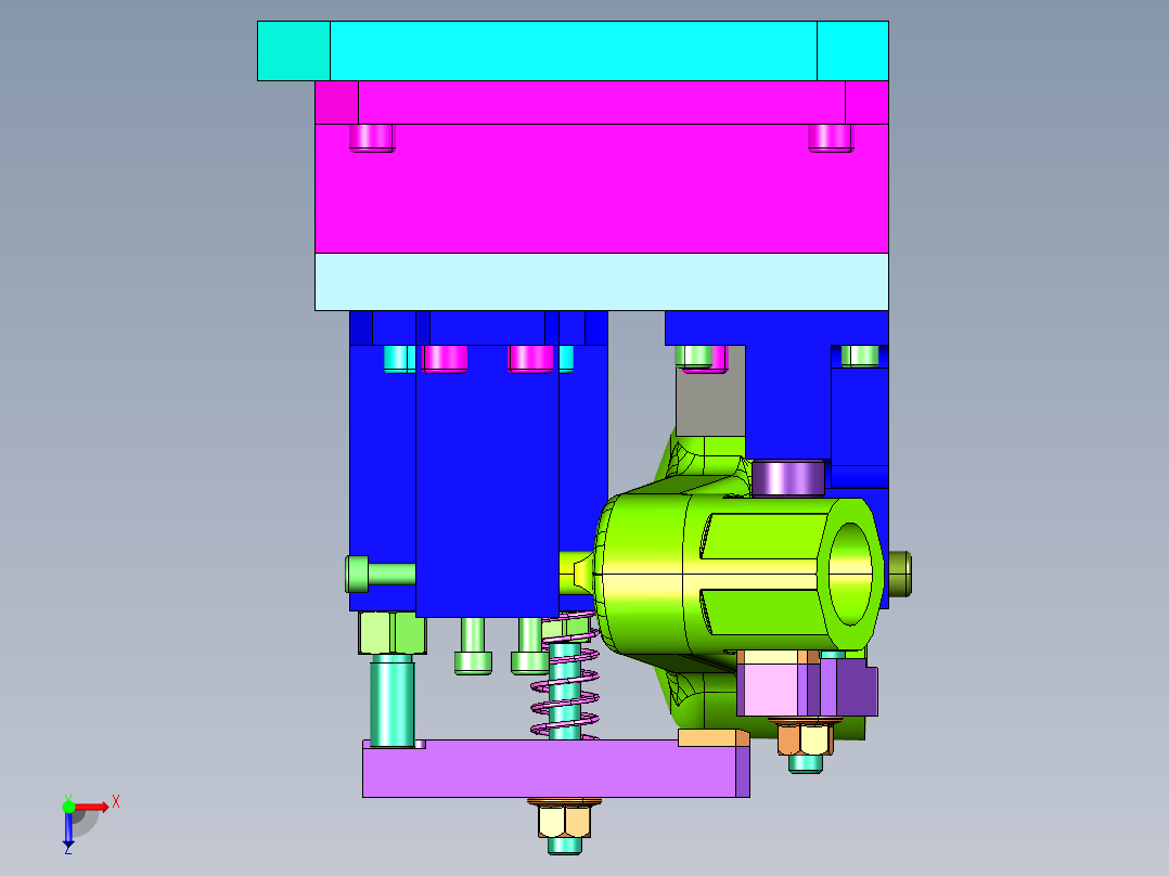 卧式加工中心夹具俯视图