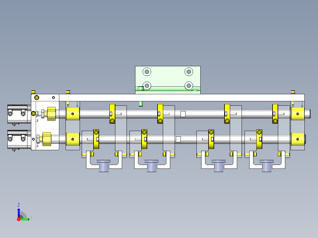 多个卡盘机构右视图