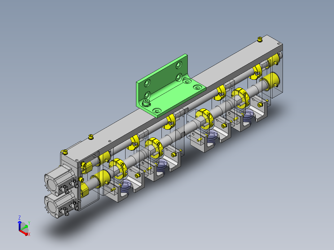 多个卡盘机构正等轴测图