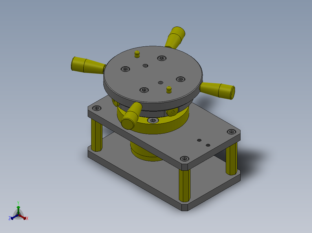 手动分度转台正等轴测图