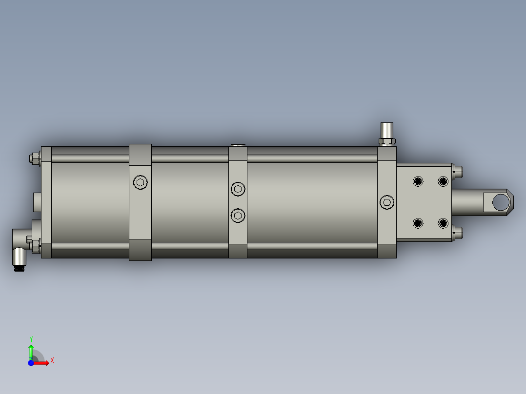 CAtia建模的气缸3D模型前视图