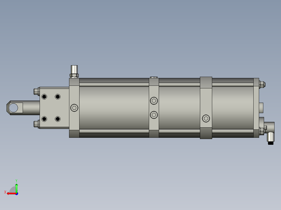 CAtia建模的气缸3D模型后视图