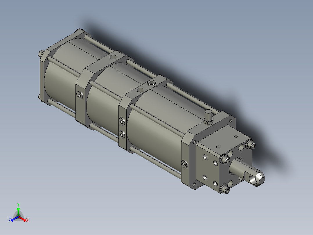 CAtia建模的气缸3D模型正等轴测图