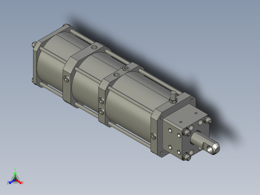 CAtia建模的气缸3D模型正等轴测缩略图