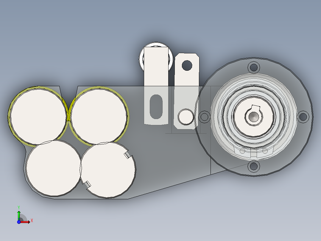 某齿轮传动机构前视图