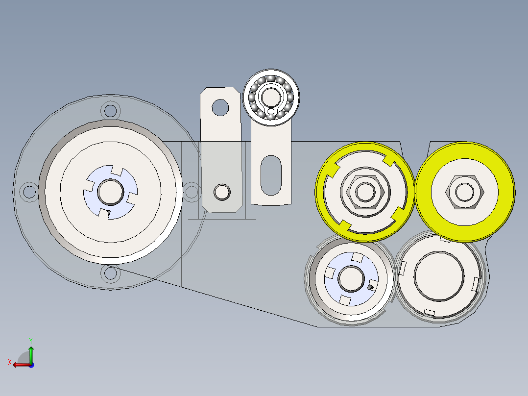 某齿轮传动机构后视图
