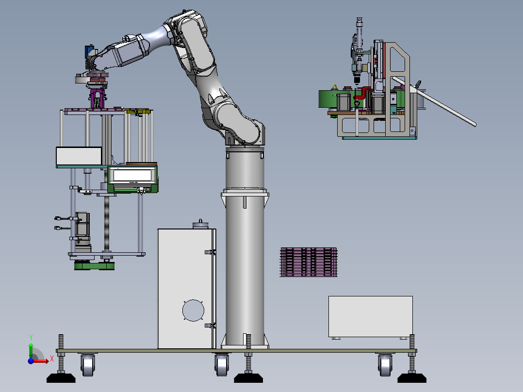 PCB板支架自动组装机前视图