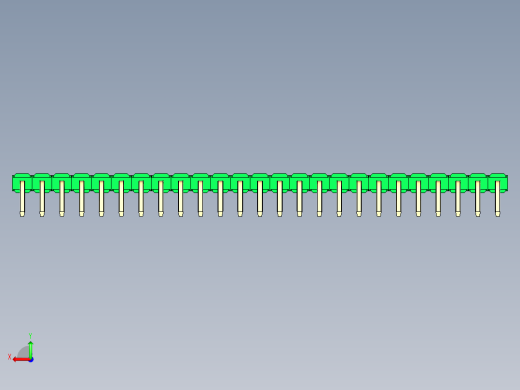 彩色公排针 100mil 2.54mm 系列-DS1022_green_1x25p_100mil_TypeD_rev1.0后视缩略图