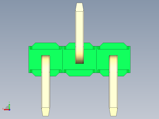 彩色公排针 100mil 2.54mm 系列-DS1022_green_03p_100mil_Type_SMT_R2_rev1.0后视缩略图