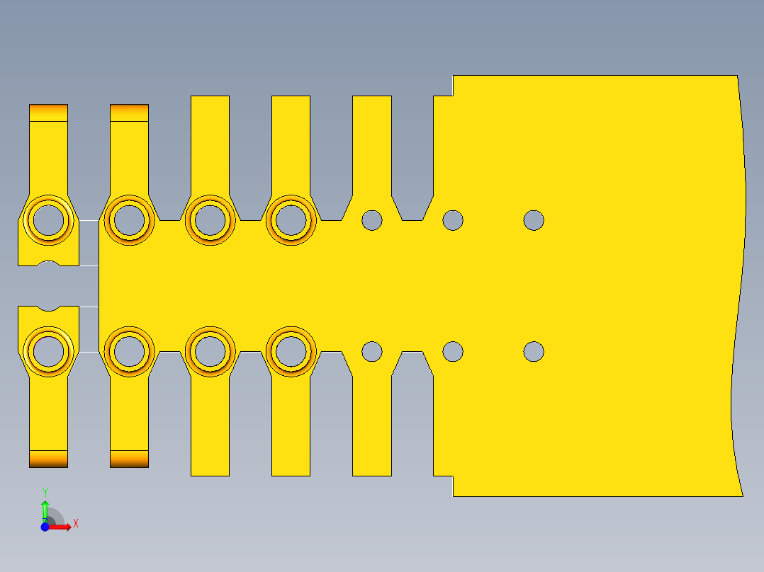 端子片极进模（CAD图+UG三维）前视图