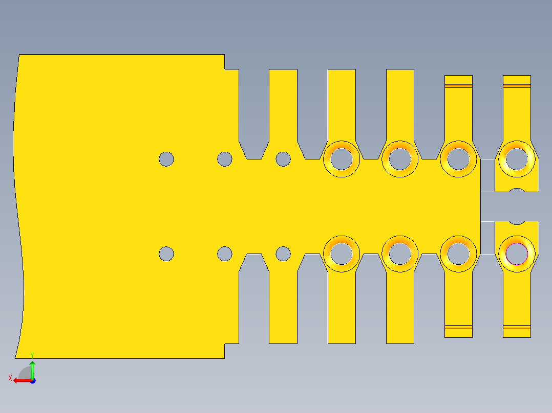 端子片极进模（CAD图+UG三维）后视图