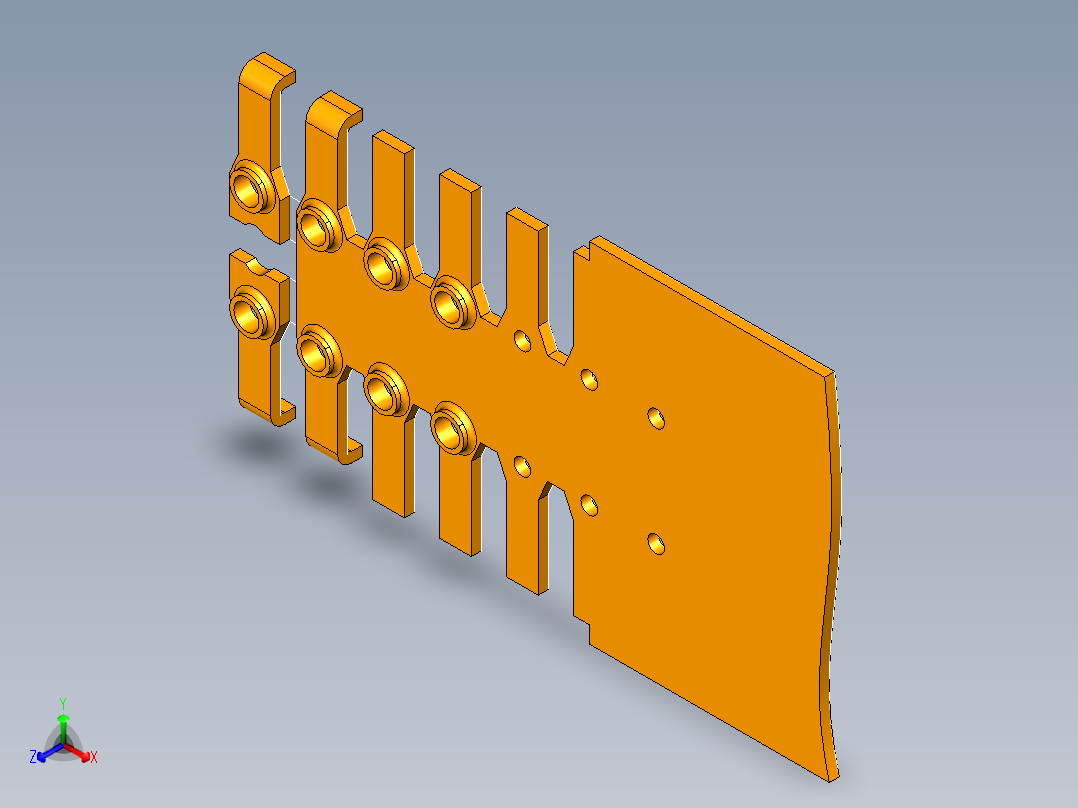 端子片极进模（CAD图+UG三维）正等轴测图
