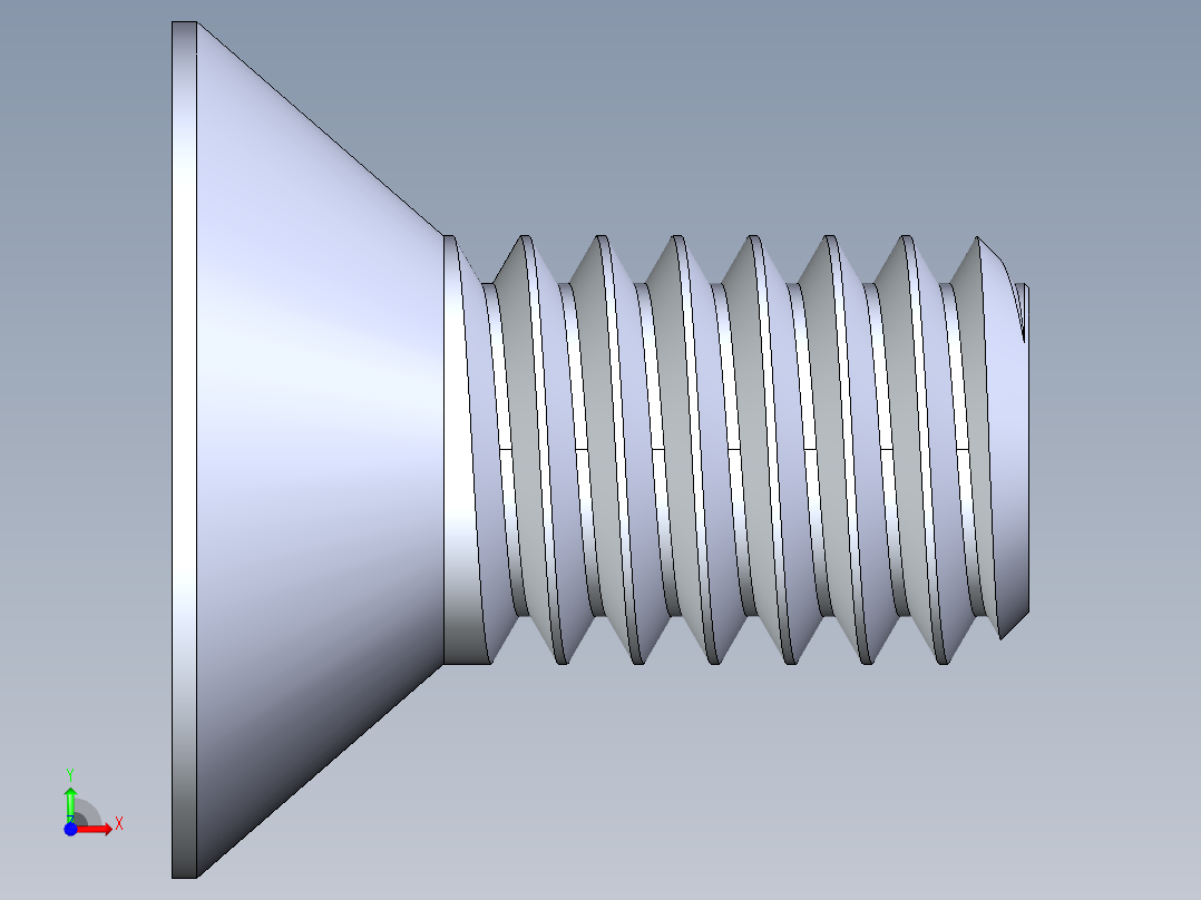 锥形内六角头螺钉-FHCS 0.3125x 0.625前视图