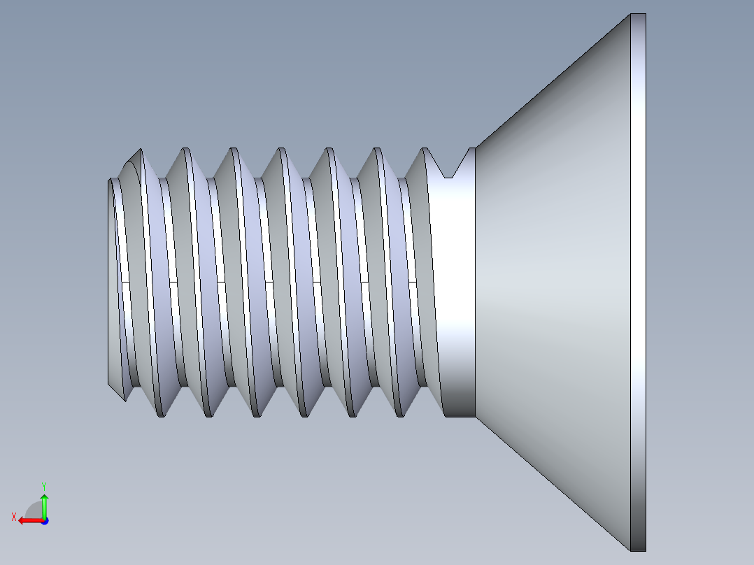 锥形内六角头螺钉-FHCS 0.3125x 0.625后视图