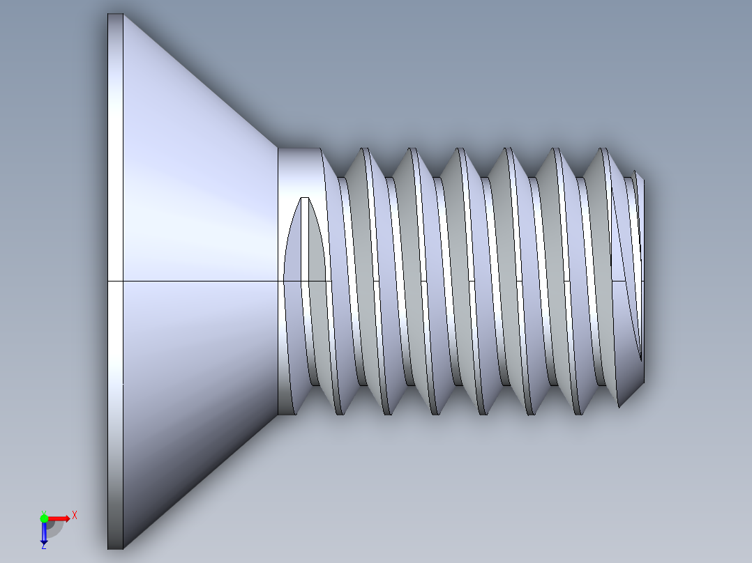 锥形内六角头螺钉-FHCS 0.3125x 0.625俯视图